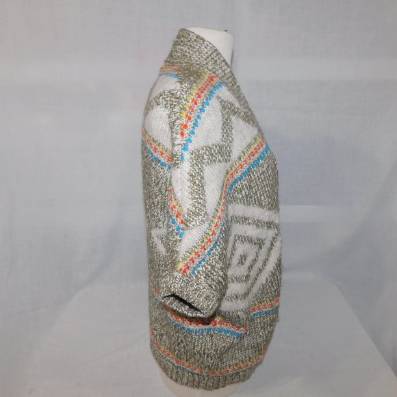 American Eagle Aztec Southwestern Chunky Knit Open Cardigan Sweater Women xs / s - Picture 7 of 10